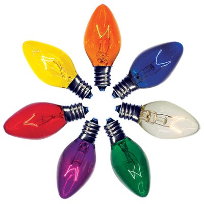 C7 Christmas Light Bulbs - 7 Watt - Transparent - 25 Pack Questions & Answers