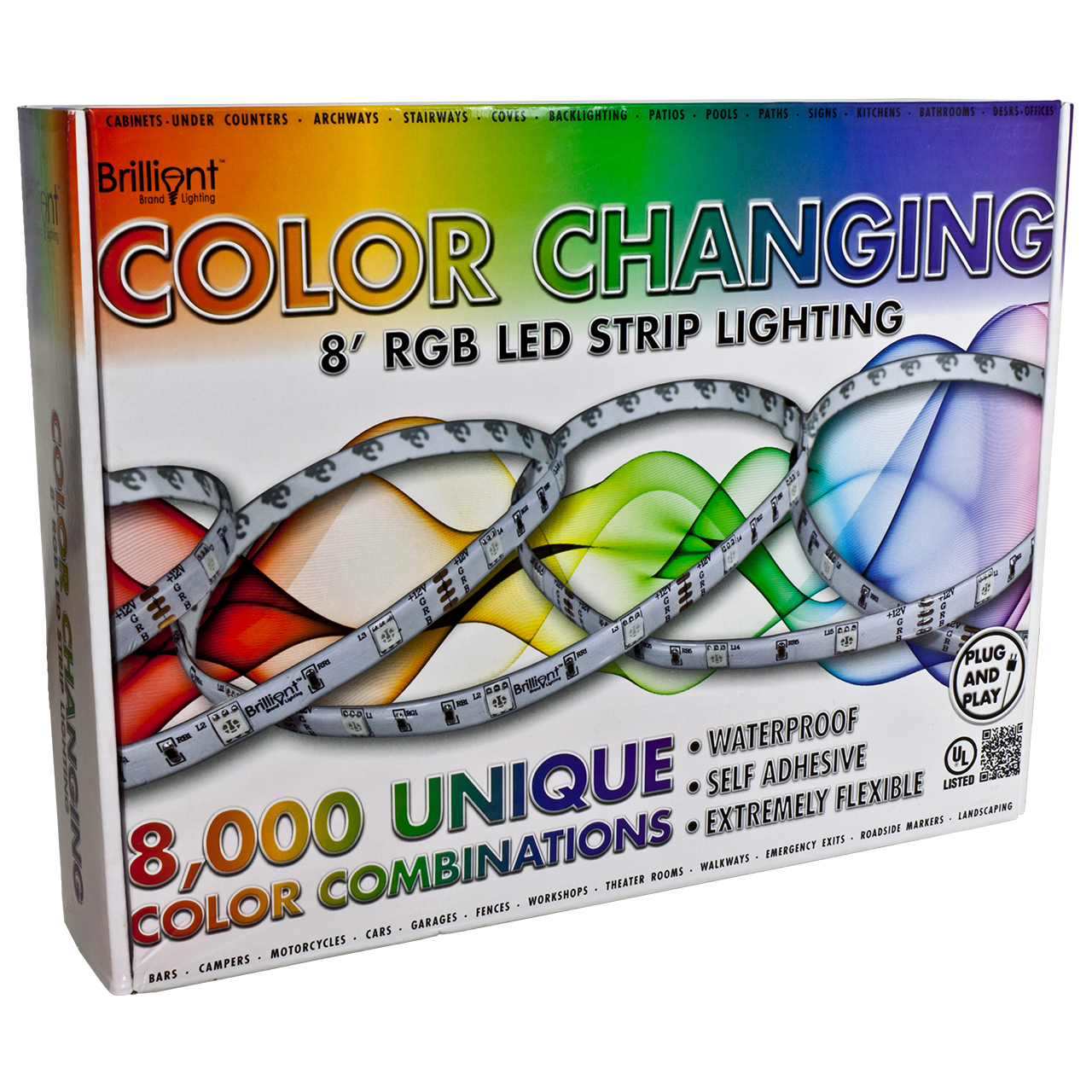 RGB Easy Connect End to End Plug N Play Color Changing LED Strip Light - 12 Volt - High Output (SMD 5050) - Outdoor Use (IP65) - 8 Foot Bundle - Includes Power Supply Questions & Answers