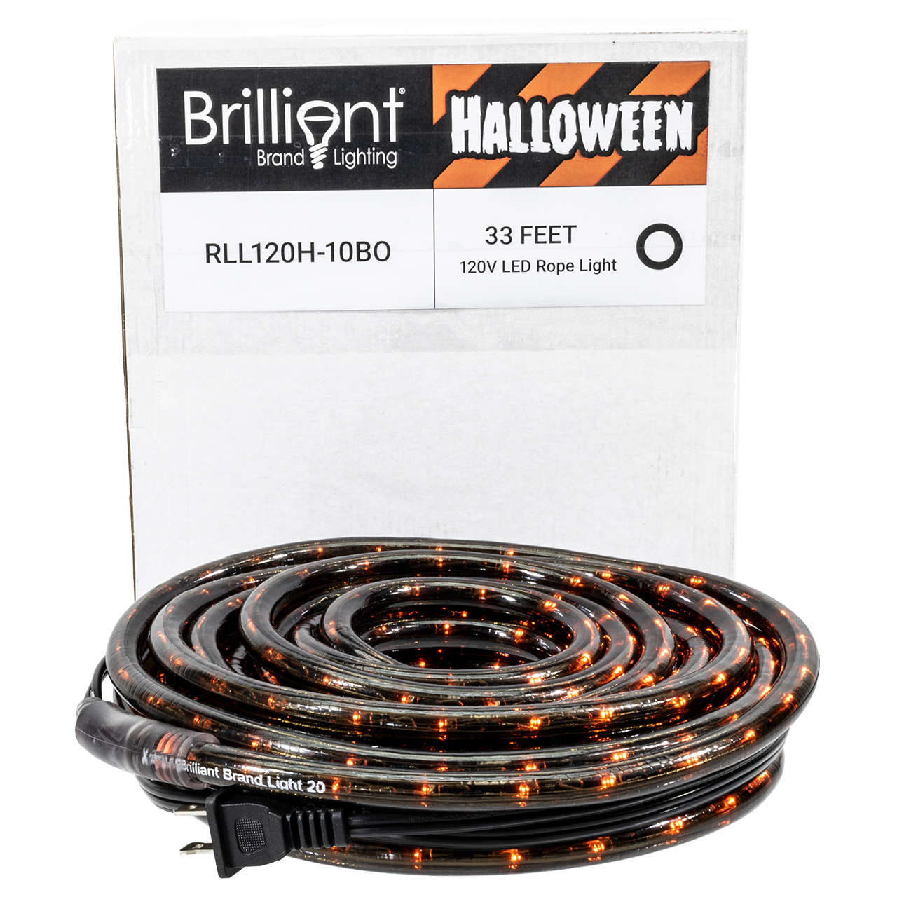 Orange LED Rope Light - Halloween Edition with Black PVC - 120 Volt - 33 Feet Questions & Answers