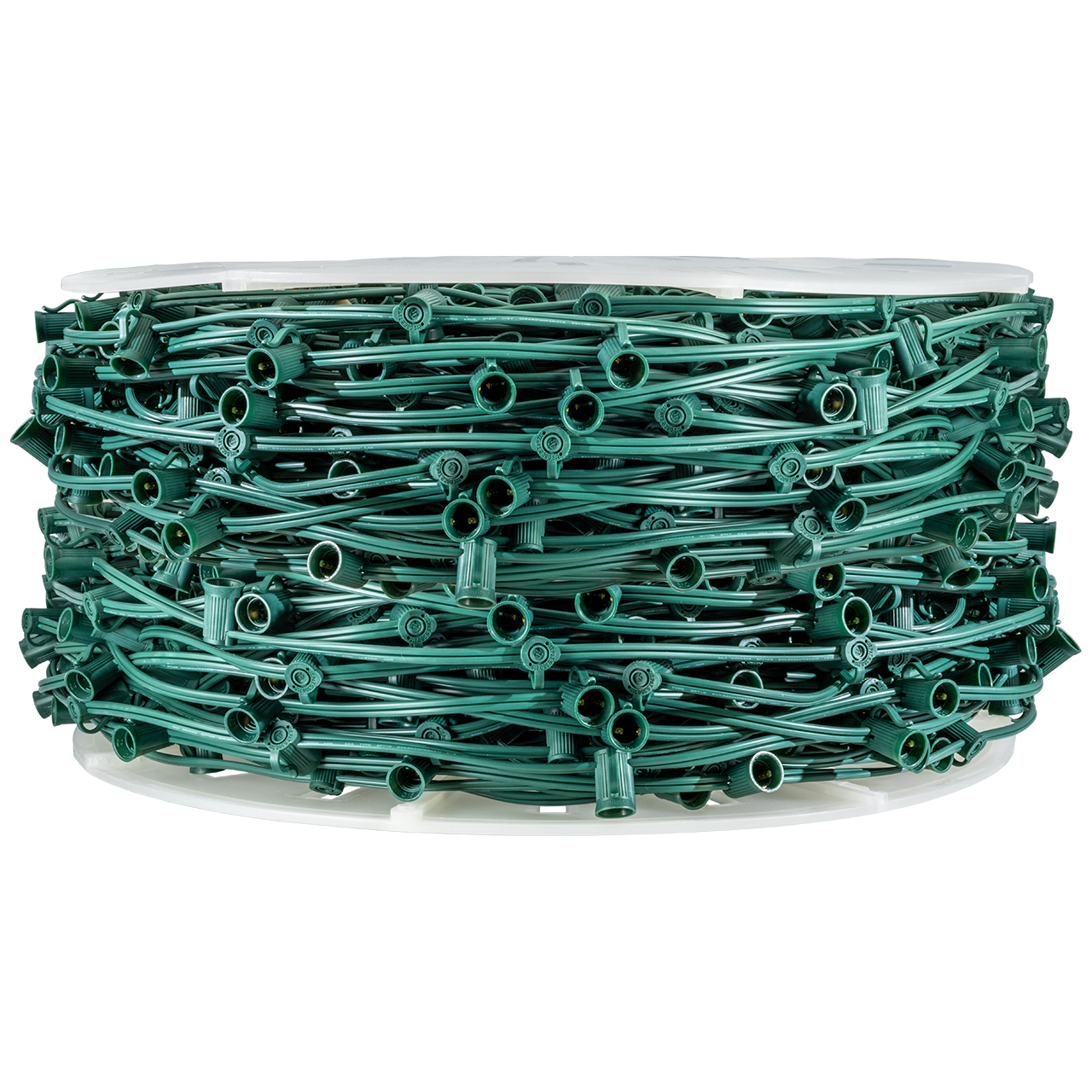 1000 Foot C9 SPT2 10 Amp String Light Socket Wire Spool - 12 Inch Spacing Questions & Answers