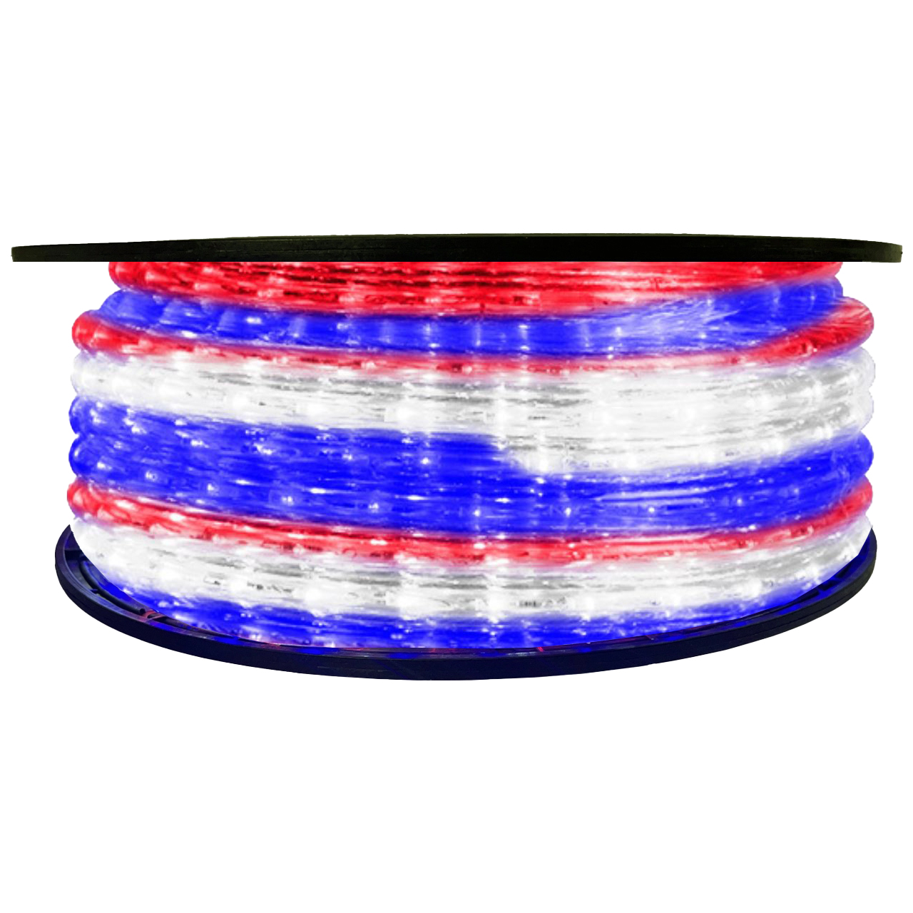 Red White and Blue Patriotic LED Rope Light - 18 Bulbs Per Color - 120 Volt - 148 Feet Questions & Answers