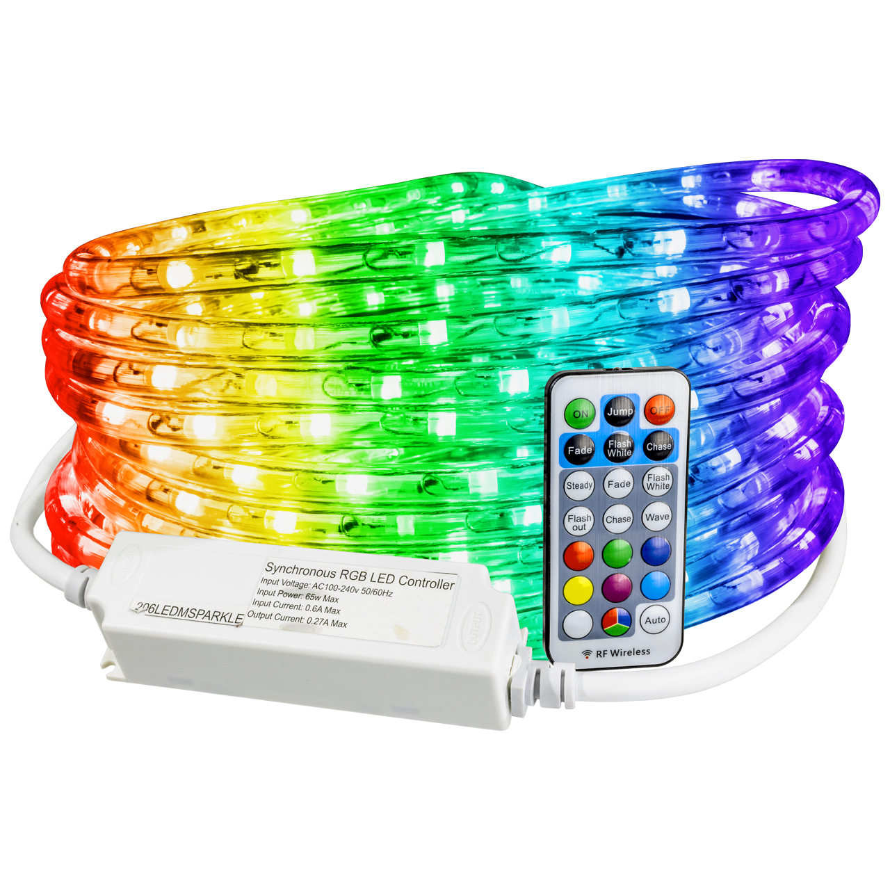 RGB Color Changing Multi-Function LED Rope Light with Sparkle Effects - 120 Volt - 25 Feet Questions & Answers