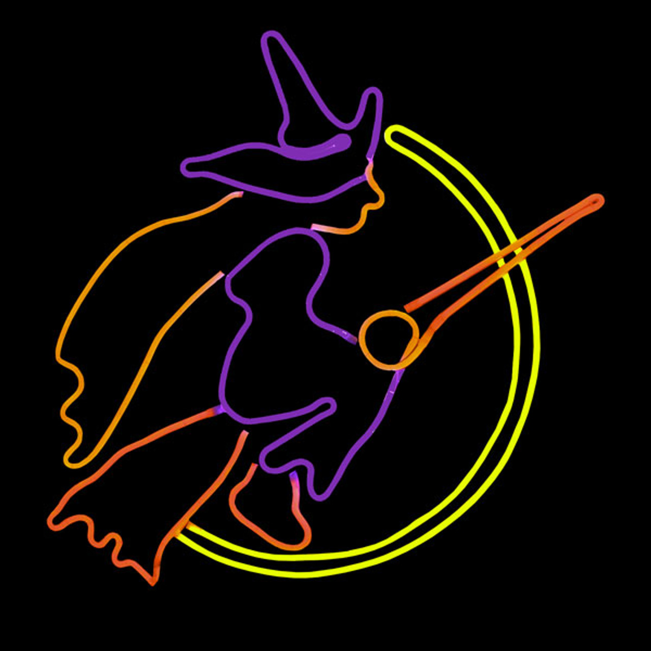 LED Neon Strip Light Halloween Flying Witch with Broom Decoration - Lighted Sign - Orange, Red, and Yellow - 32 Inch Questions & Answers