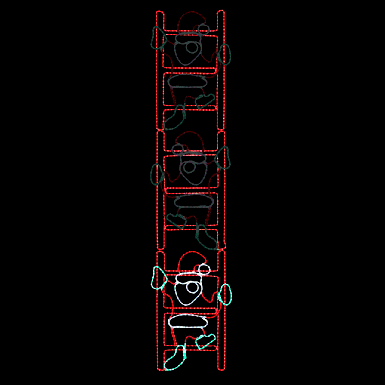 Can you chain two (or more) of these together and have Santa climb up the ladder once from top to bottom?