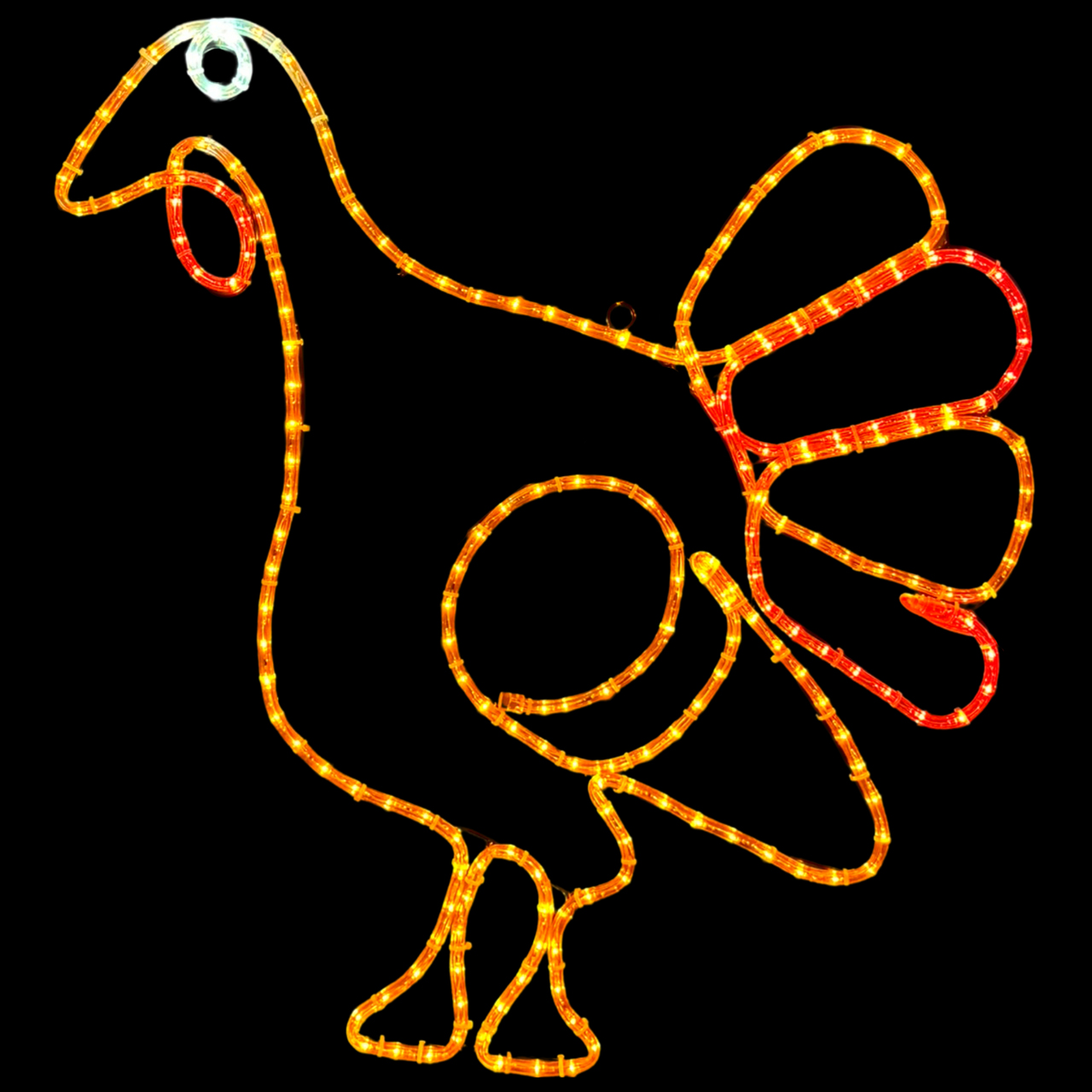 LED Rope Light Turkey Thanksgiving Decoration - Lighted Sign - Orange and Red - 30 Inch Questions & Answers