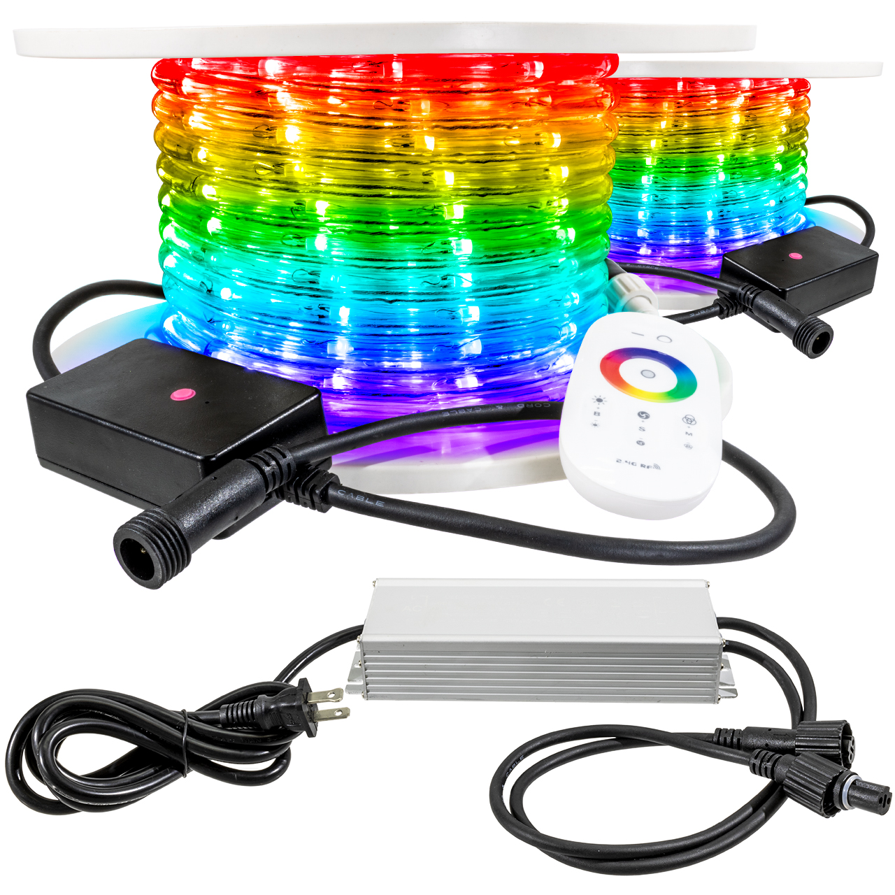 RGB Color Changing Chasing PLC LED Rope Light - 66 Volt - 2 x 65 Foot Double Bundle Questions & Answers